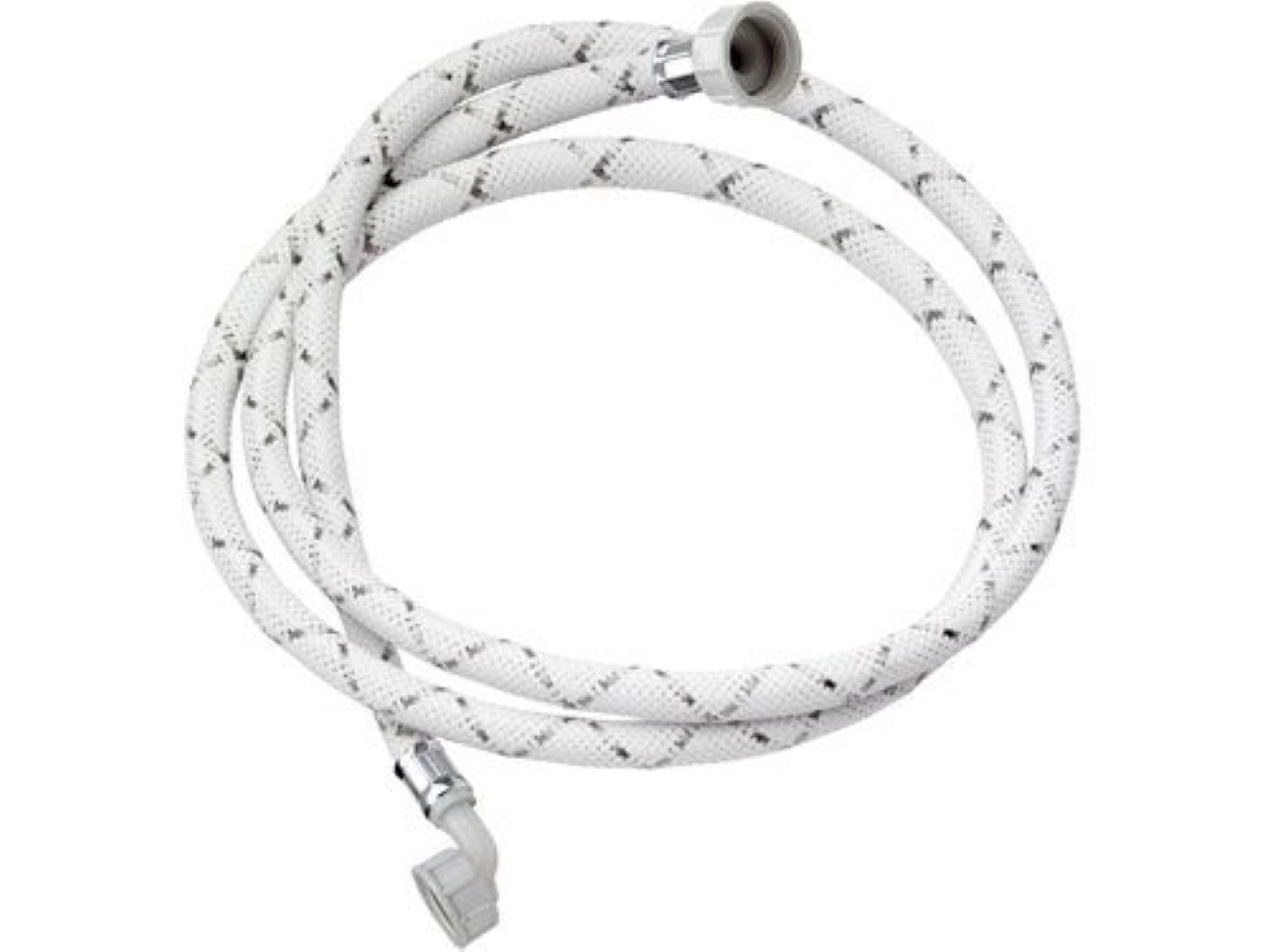 Tubo di carico con treccia in nylon bianco con banda grigia e curvetta 150 cm