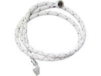 Tubo di carico con treccia in nylon bianco con banda grigia e curvetta 150 cm