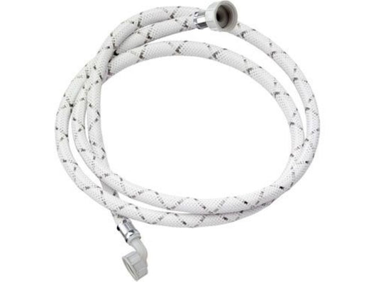 Tubo di carico con treccia in nylon bianco con banda grigia e curvetta 150 cm