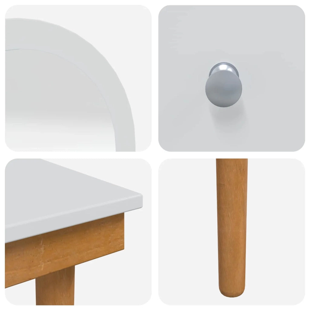 Set Tavolo da Trucco FAUSKE 4 pcs Bianco 76 x 50 x 143 cm 3438592
