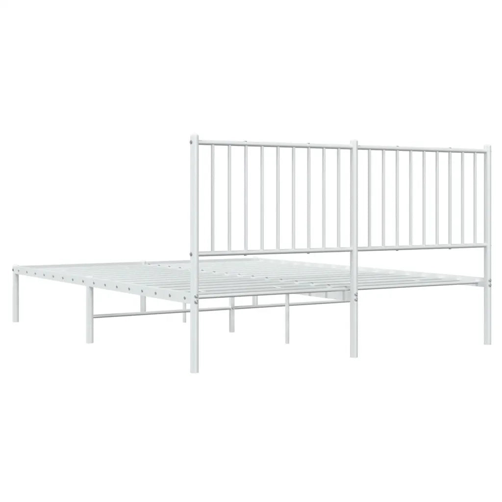 Giroletto con Testiera Metallo Bianco 150x200 cm 350933
