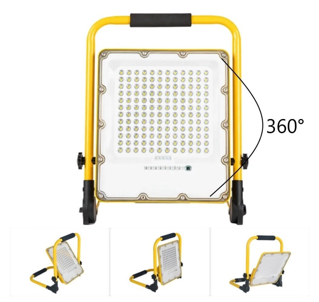 FARO FARETTO 200W LED EMERGENZA BATTERIA RICARICABILE PORTATILE ESTERNO T1200