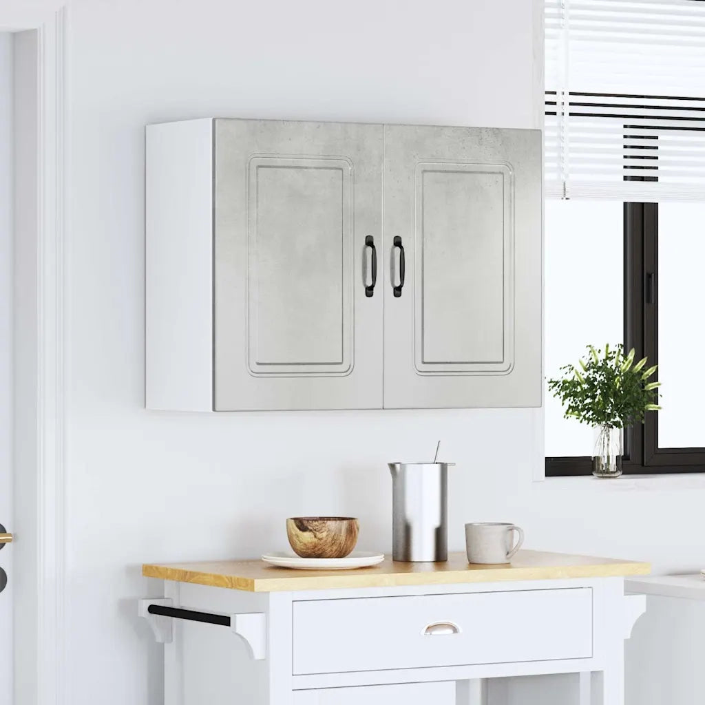 vidaXL Pensile da Cucina Kalmar Grigio Cemento in Legno Multistrato