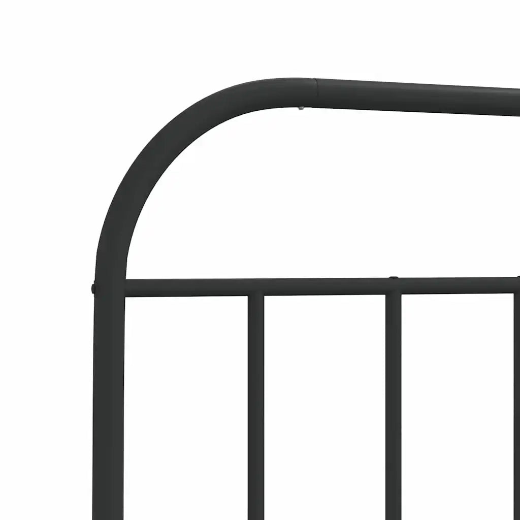 Giroletto con Testiera e Pediera Metallo Nero 90x190 cm