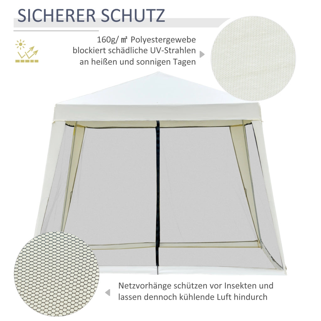 Gazebo da giardino ¨C zephmum ¨C crema 3x3m metallo poliestere