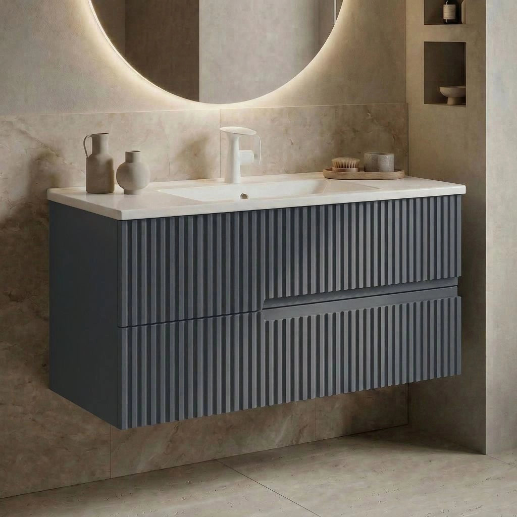 Mobile lavabo "Moonlight 90 v2" - 91 x 51 x 51 cm - Antracite opaco
