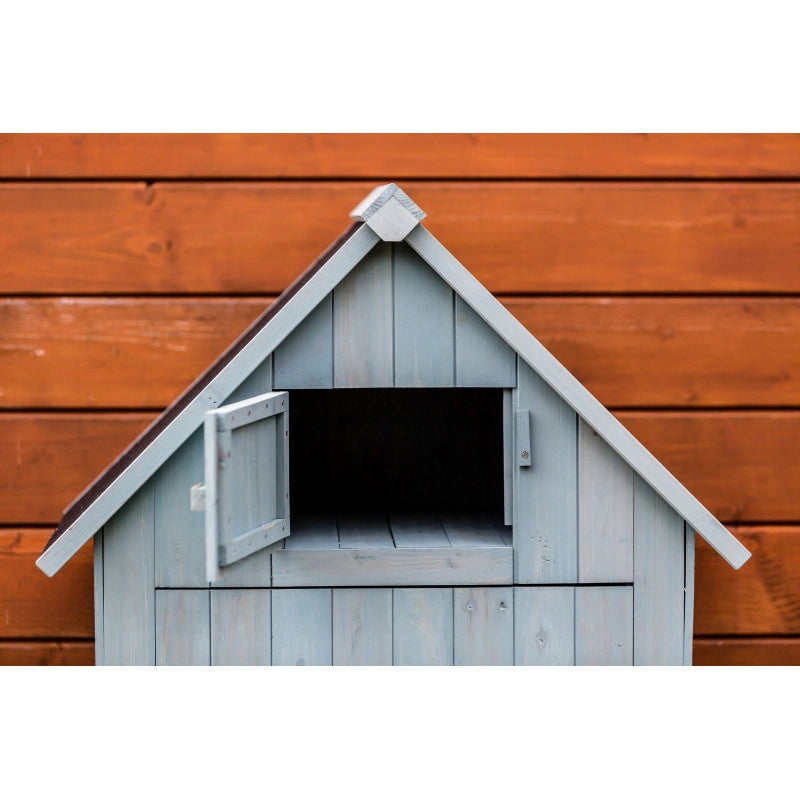 Armadio da giardino in legno di abete azzurro 64x44 cm – 3 ripiani e tetto bitumato – impermeabile – ARM0805 Foresta
