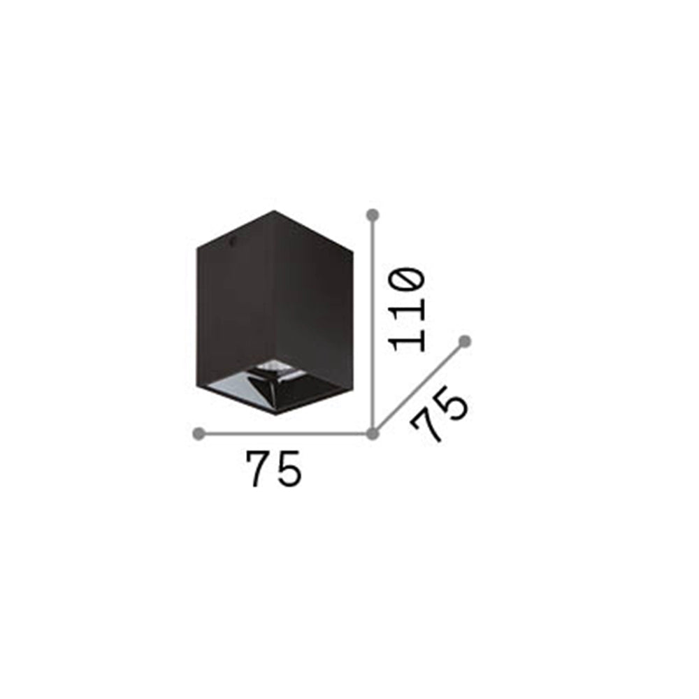 Plafoniera Moderna Nitro Alluminio Nero Led 15W 3000K Luce Calda
