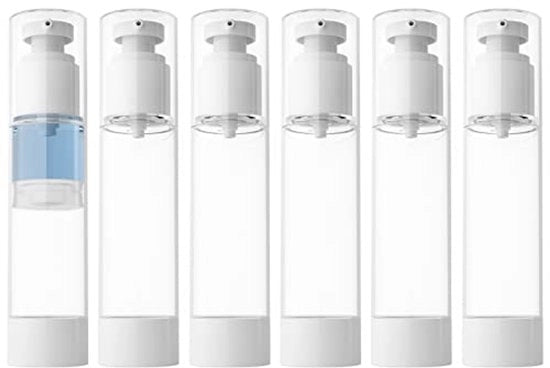 Flacone trasparente a compressione aereodinamica da 3,4 oz (circa 96,4 g) 100 ml, dispenser da viaggio per fondotinta e shampoo (6 pezzi)