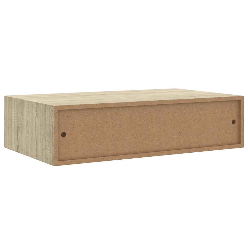 2 pz Scaffali con Cassetti da Parete | Mensola sospesa Rovere 40x23,5x10 cm MDF