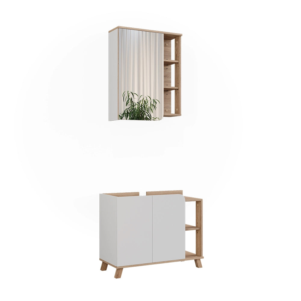 Vicco Set di mobili da bagno Sonoma/Bianco 2 parti