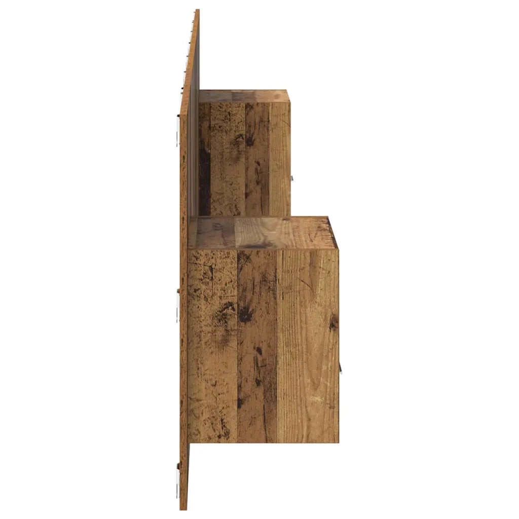 Testiera | Testata con Comodino 3 pcs Legno vecchio Legno multistrato