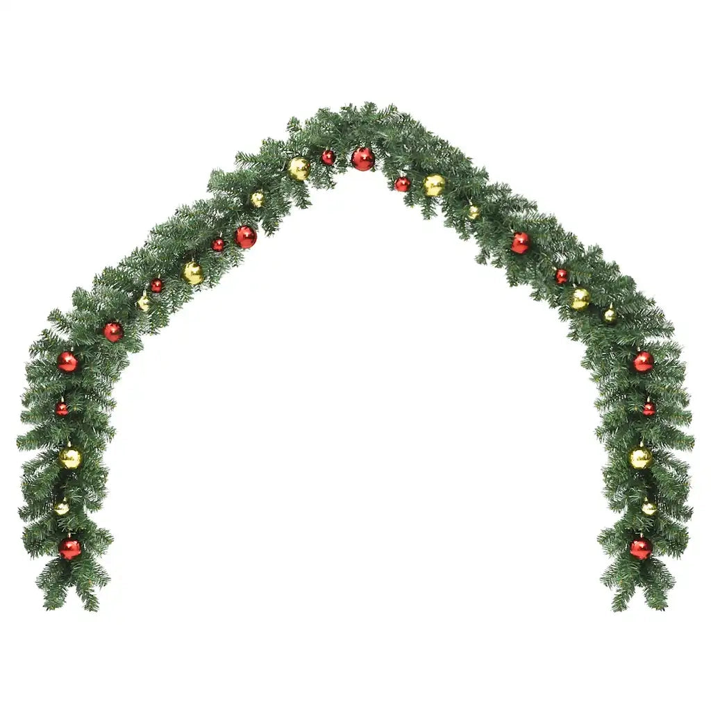 Ghirlanda di Natale Decorata con Palline e Luci a LED 5 m CFW9375658