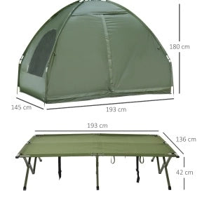 Set da campeggio rialzato per 2 persone con tenda, materasso e pompa