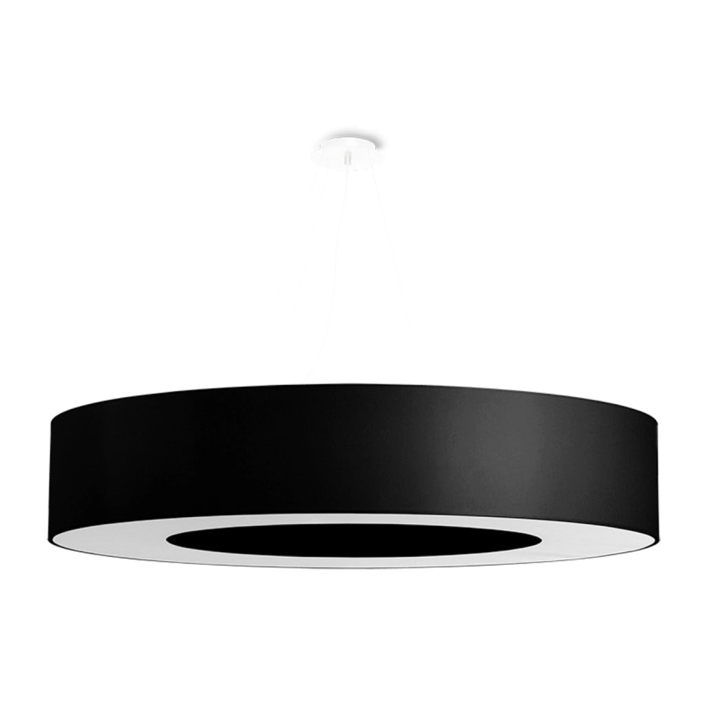Lampada a sospensione rotonda nera 90cm JOVIAN 8xE27