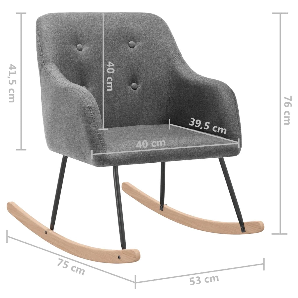 Sedia a Dondolo Grigio Chiaro in Tessuto cod mxl 37203