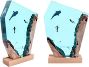 Lanterna da Parete LED Handicraft Whale Diver Ornamento da Legno Regalo
