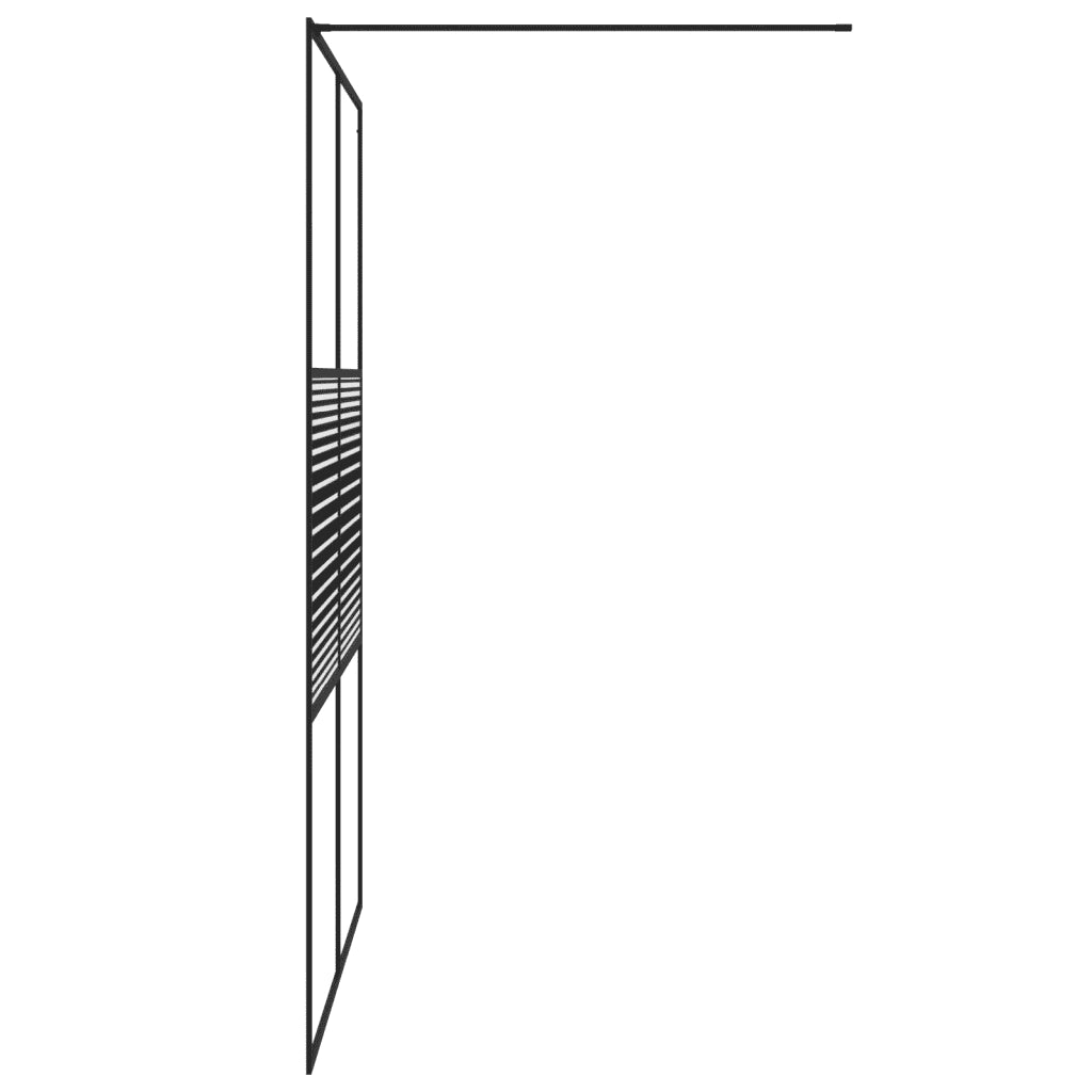 Parete Doccia Walk in Nero 140x195 cm Vetro Trasparente ESG 152149