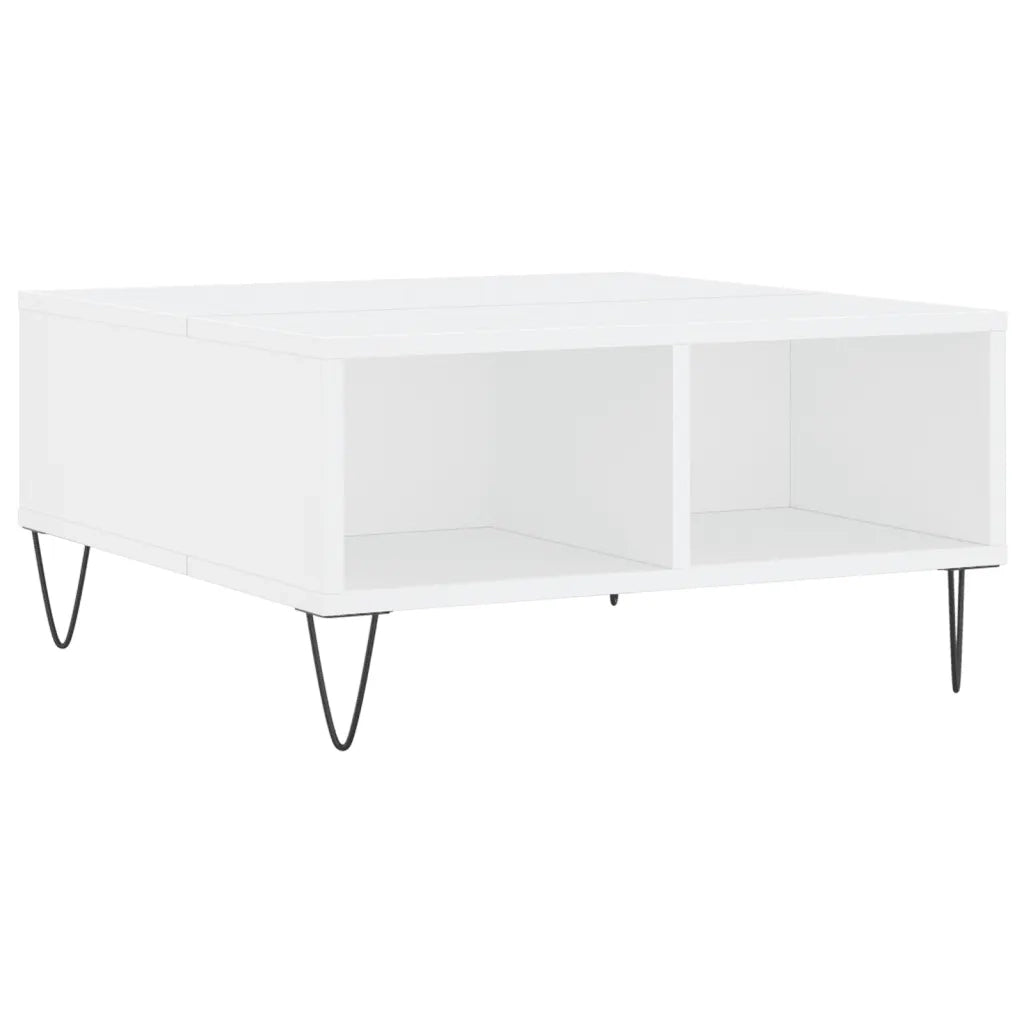 Tavolino da Salotto Bianco 60x60x30 cm in Legno Multistrato 827036