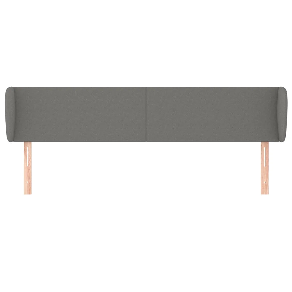 Testiera | Testata ad Orecchio Grigio Scuro 203x16x78/88 cm in Tessuto