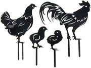 4 Pezzi di Recinzione Metallica per Polli - Decorazione Artistica, Stakker per Giardino, Manufatto - Sculture per Giardino per Esterno, Recinzione e Giardino (Nero)
