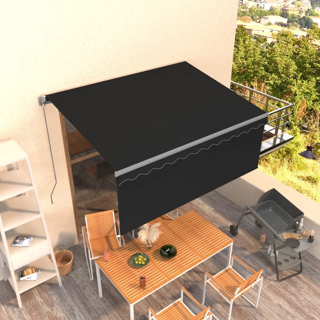 Tenda da Sole Retrattile Manuale con Parasole 3x2,5m Antracite