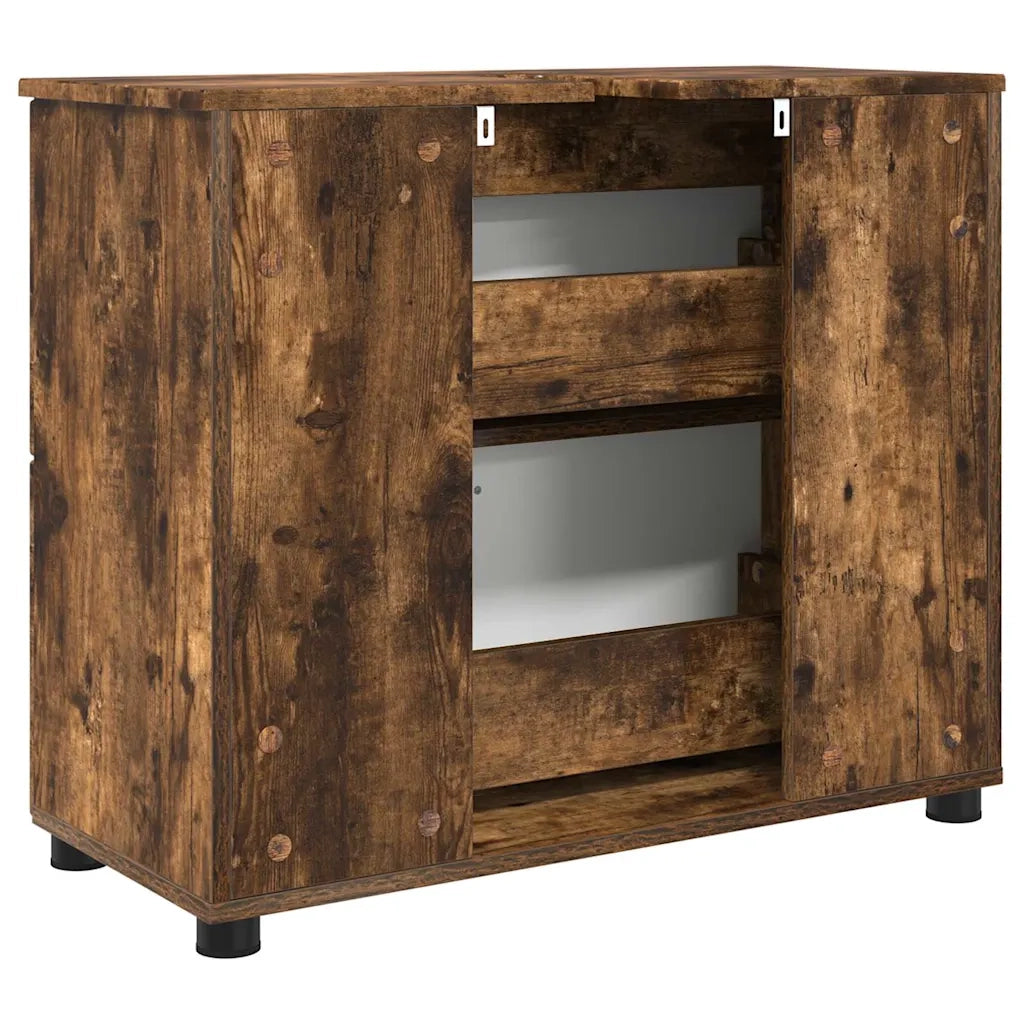 Mobile da Bagno con cassetto Rovere fumé 76,5 x 35 x 64 cm
