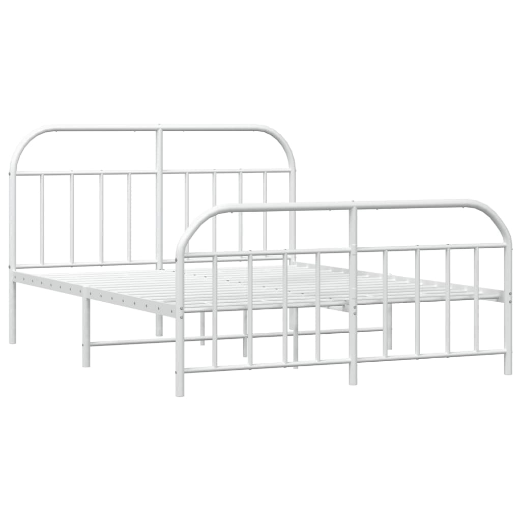 Giroletto con Testiera e Pediera Metallo Bianco 140x200 cmcod mxl 127130