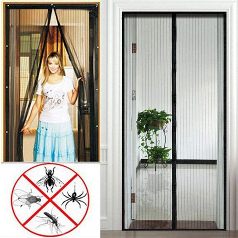 Trade Shop - Zanzariera Magnetica Per Porte 140 X 240 Cm Universale Nera Tenda Zanzariera -