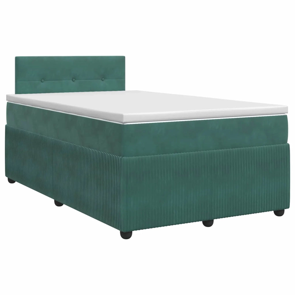 Letto box spring con materasso Verde Scuro 120 x 190 cm Velluto 3451640