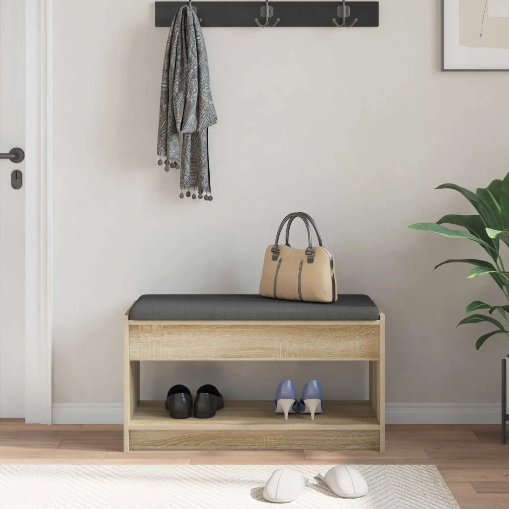 Panca per ingresso con cuscino Rovere Sonoma 83 x 38 x 45 cm