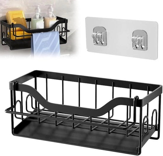 Organizzatore per la vasca da bagno e supporto per spugne per cucina - Utensile pratico per l'organizzazione della vasca da bagno e della cucina con asciugamani - Incluso supporto per spugne e piastra di scarico magnetica