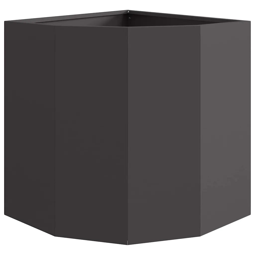 Fioriere | Cassetta per fiori | Vaso d'angolo Nero 45 x 45 x 50 cm Acciaio