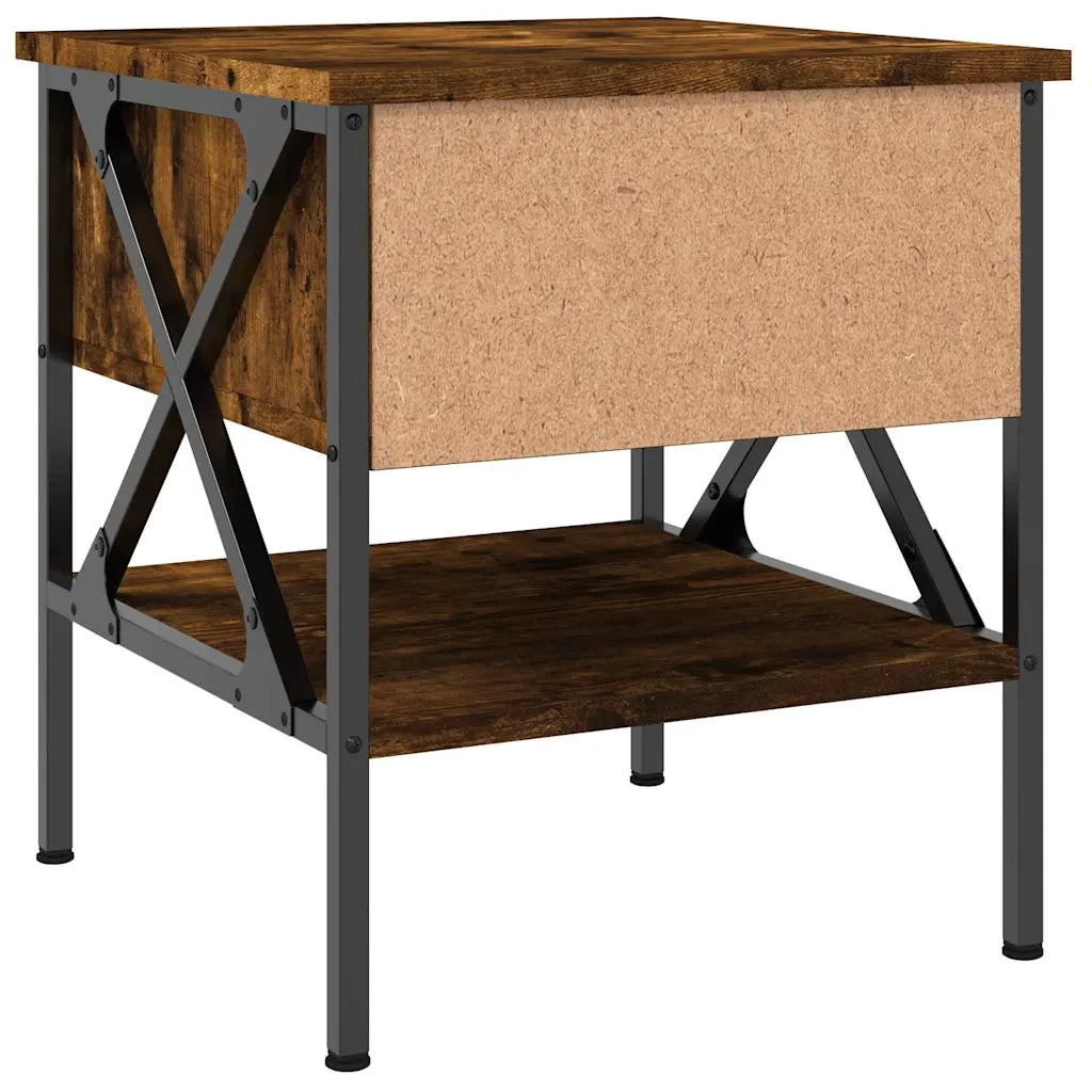 Comodini 2 pz-Set di 2 Tavolino da notte Rovere Fumo 40x42x45 cm in Legno Multistrato
