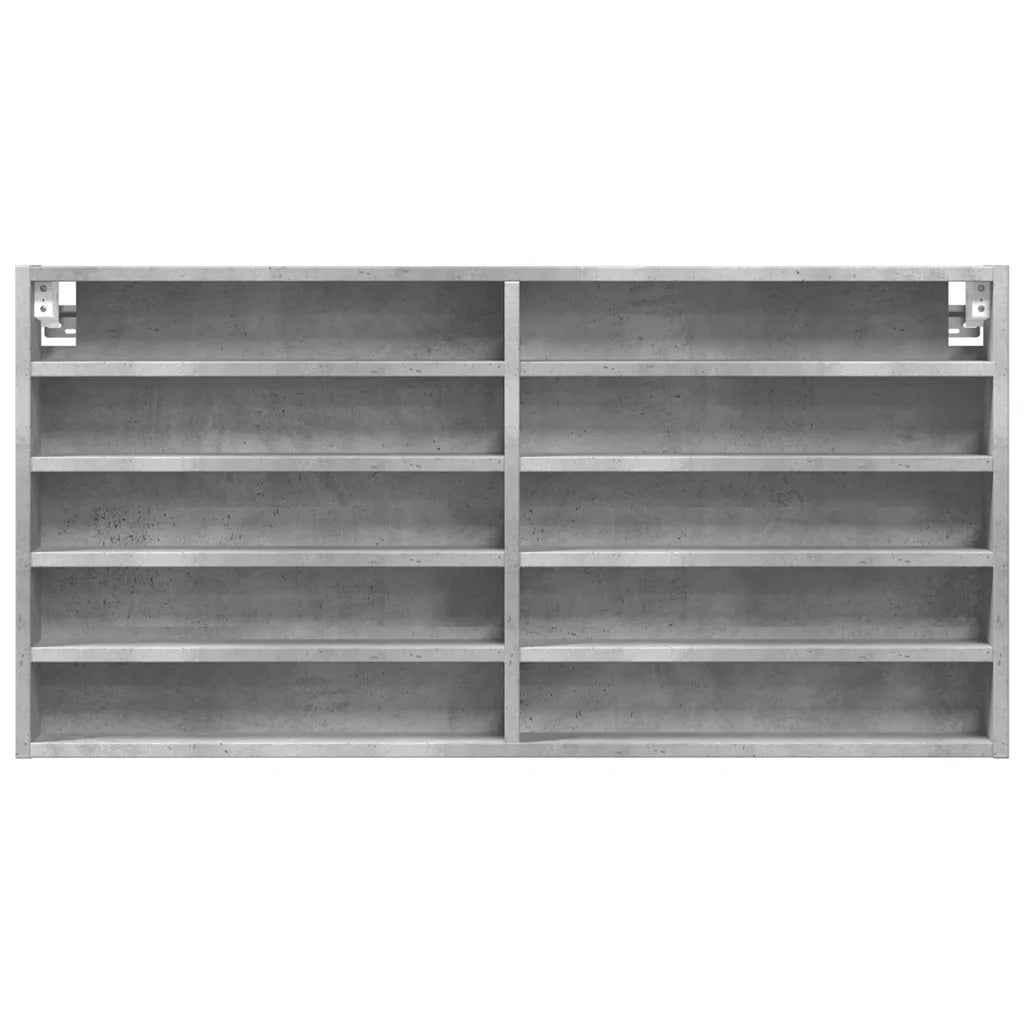 Armadietto Vetrina Grigio Cemento 100x8,5x50 cm Multistrato 847950