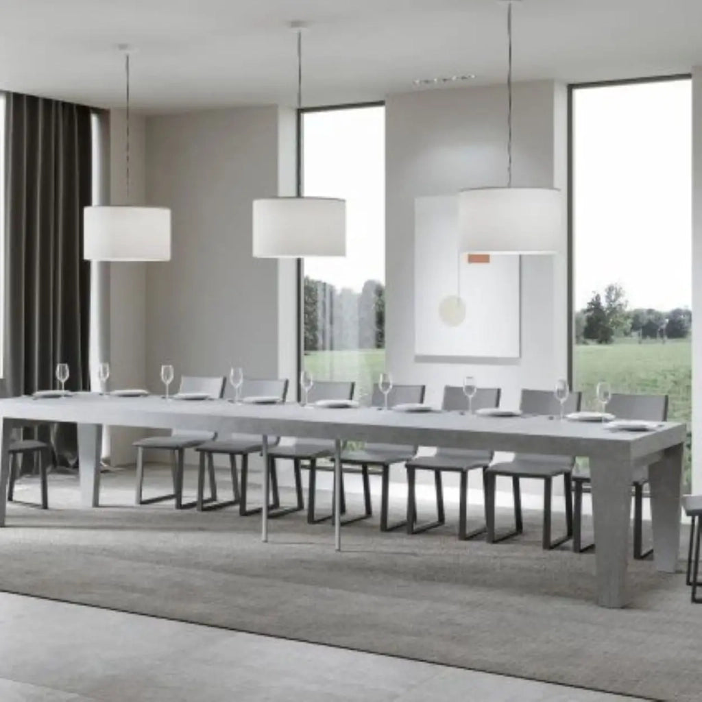Tavolo allungabile 130/390x90 cm Spimbo Premium colore cemento