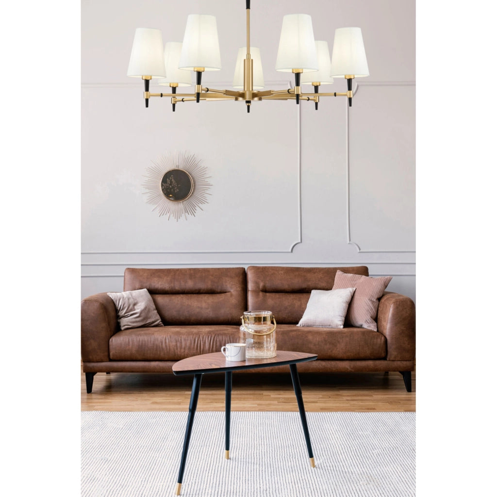 Maytoni Lampadario contemporaneo Zaragoza 7 luci E14 ottone metallo diffusore PVC
