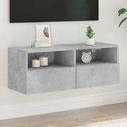 Mobile TV a Parete-Mobile TV a Muro Grigio Cemento 80x30x30 cm Legno Multistrato