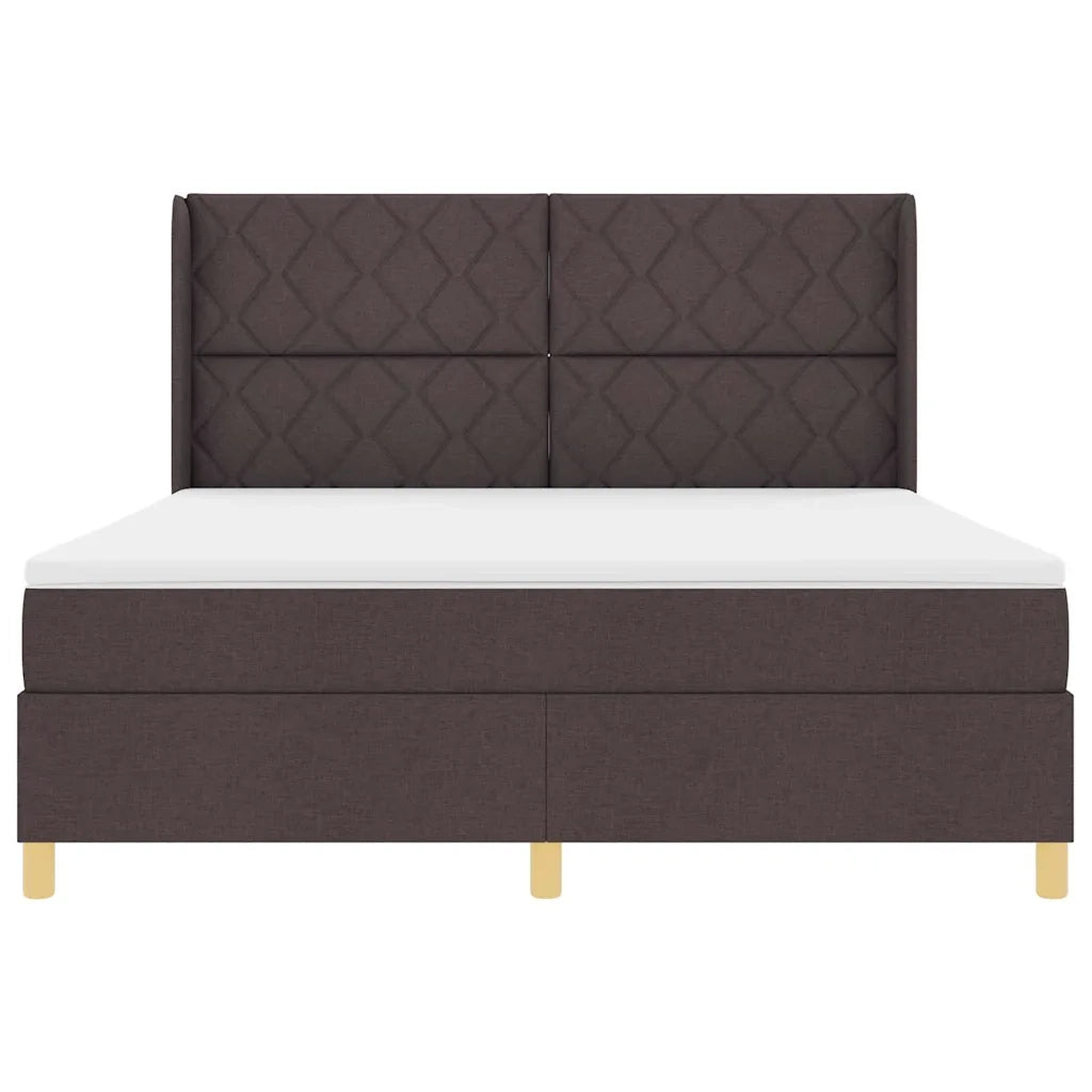Letto a molle con strisce LED Marrone 180 x 200 cm Tessuto 3343773