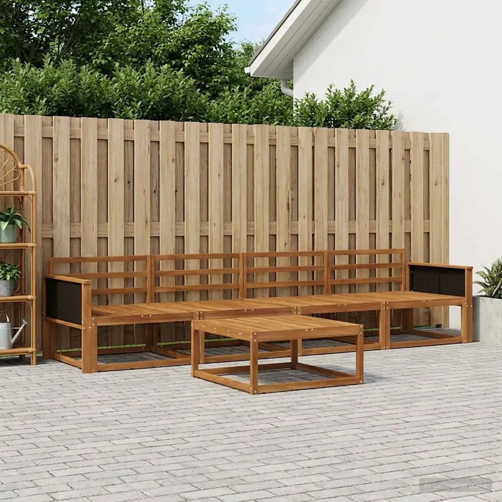 Set di divani da esterno 5 pcs Naturale