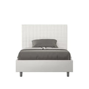 Letto singolo senza rete imbottito 100x190 similpelle bianco Sunny