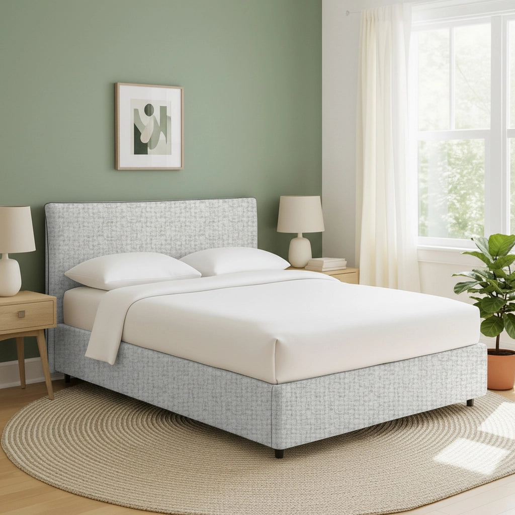 Louth, Letto Singolo Sfoderabile Made in Italy, Grigio Chiaro