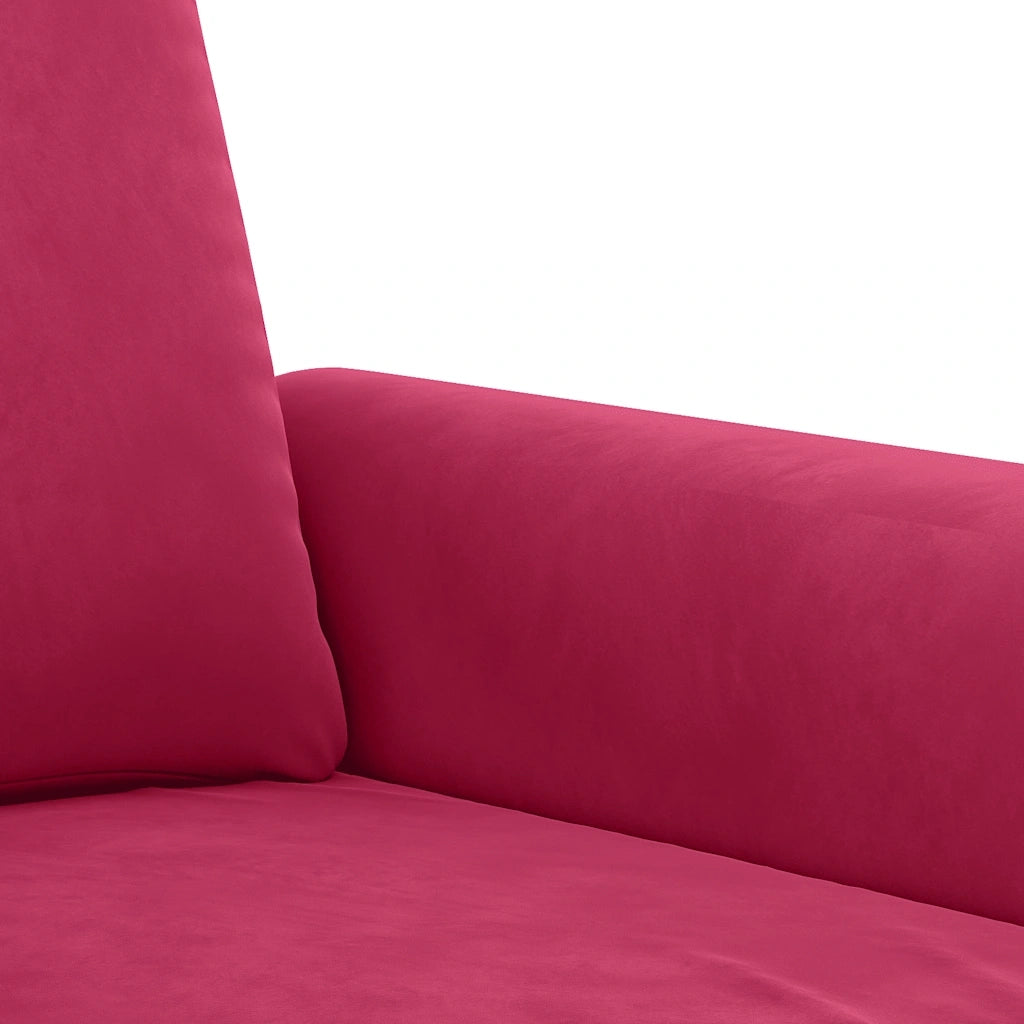 Set di Divani 2 pz con Cuscini Rosso Vino in Velluto 3202274