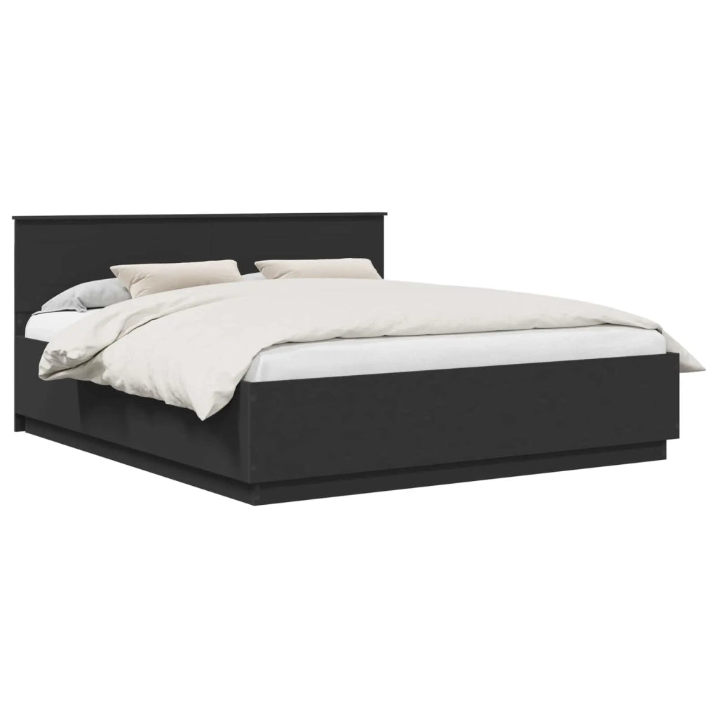 Struttura del letto Nero 200 x 200 cm Legno multistrato