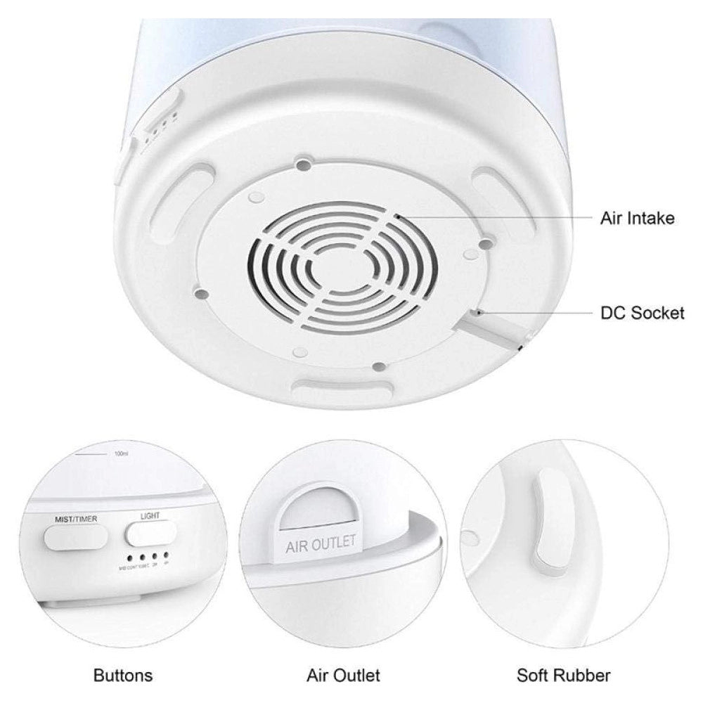 Trade Shop - Diffusore Aromi 4in1 Umidificatore Bianco Ambiente Rgb Aromaterapia Ultrasuoni -