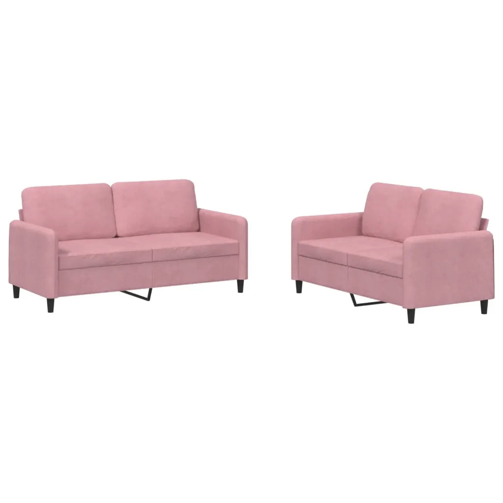 Set di Divani 2 pz Rosa in Velluto