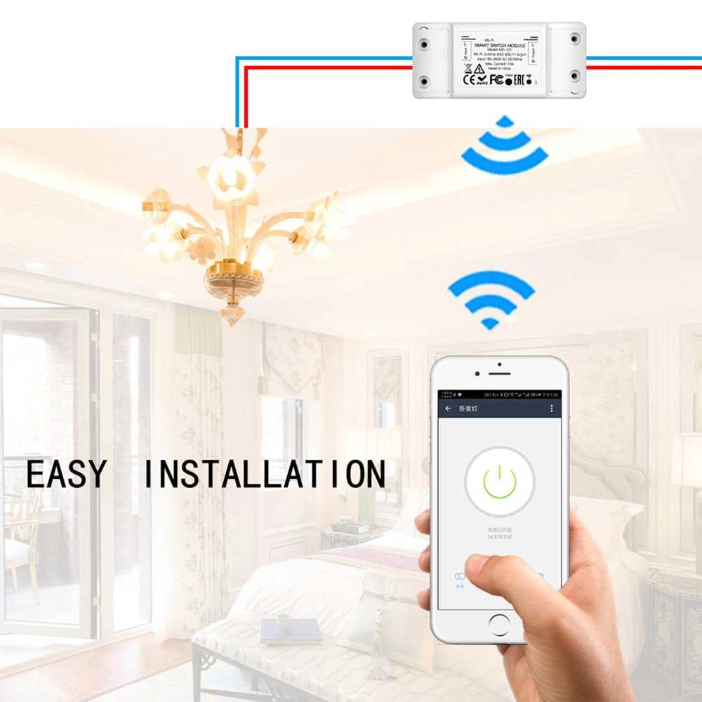 Interruttore WIFI 10A WIFI 2.4G TUYA, Smart Life 10A AC 90-250V 50/60HZ 2200W