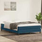 vidaXL Letto a Molle senza Materasso Blu Scuro 160x220 cm in Velluto