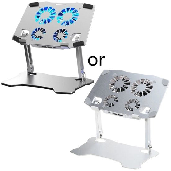 Sostegno per tablet computer in radiatore in lega di alluminio, sostegno per laptop, ventilatore di ventilazione potente