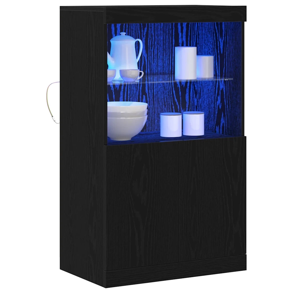 Credenza-Buffet-Armadio da cucina Nero 60 x 37 x 100 cm Legno multistrato